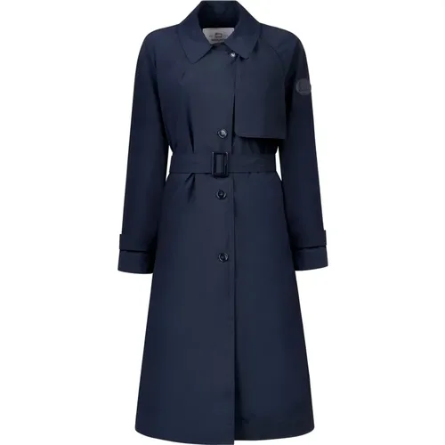 Melton Polyester Trench Coat , female, Sizes: L, XL, M - Woolrich - Modalova