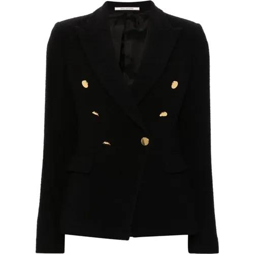 Bouclé Peak Lapel Jacket , female, Sizes: XS, 2XS - Tagliatore - Modalova