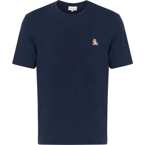 Chillax Fox Patch T-Shirt , Herren, Größe: M - Maison Kitsuné - Modalova