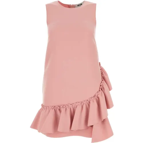 Rosa Polyester-Mini-Kleid , Damen, Größe: 2XS - Msgm - Modalova