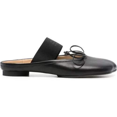 Nappa Leather Bow Detailing Flat Shoes , female, Sizes: 6 UK, 3 UK, 4 1/2 UK - MM6 Maison Margiela - Modalova