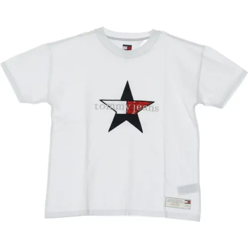 Star Tee Cloud Dancer T-Shirt , Damen, Größe: M - Tommy Hilfiger - Modalova