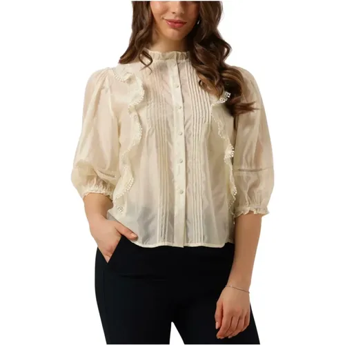 Ecru Shirt 3/4 Arm Trendige Bluse , Damen, Größe: L - Lollys Laundry - Modalova