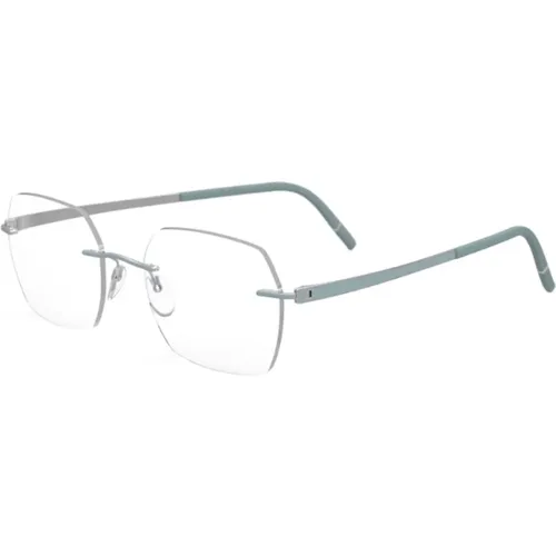 Momentum Eyewear Frames in Silver Blue , unisex, Sizes: 50 MM - Silhouette - Modalova