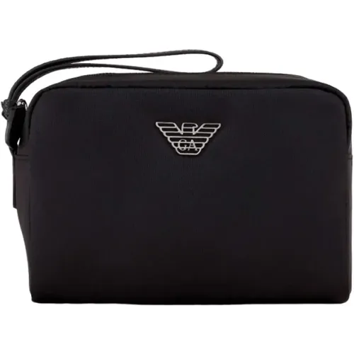 Logo Zip Closure Toilet Bag , female, Sizes: ONE SIZE - Emporio Armani - Modalova