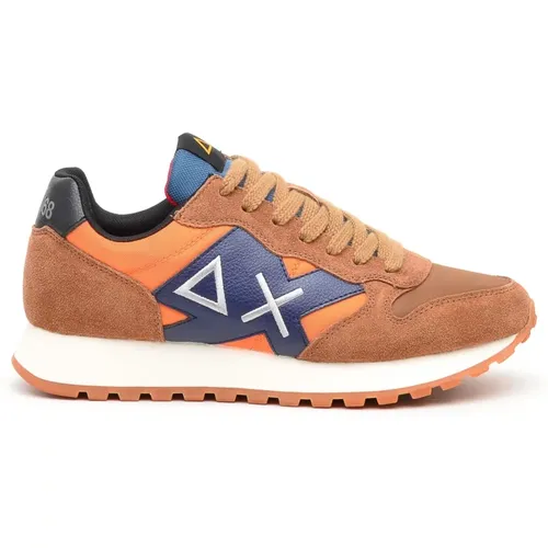 And Orange Suede Sneakers , male, Sizes: 9 UK - Sun68 - Modalova