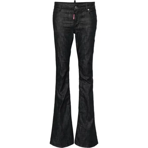 Schwarze Ausgestellte Stretch-Denim-Jeans - Dsquared2 - Modalova