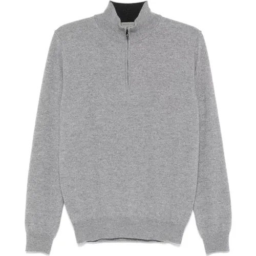 Luxuriöser Wolle/Kaschmir Half-Zip Strick , Herren, Größe: 2XL - Corneliani - Modalova