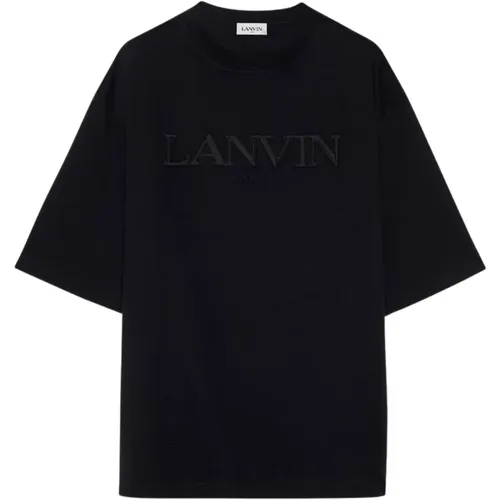 Schwarzes Besticktes Oversize T-Shirt - Lanvin - Modalova