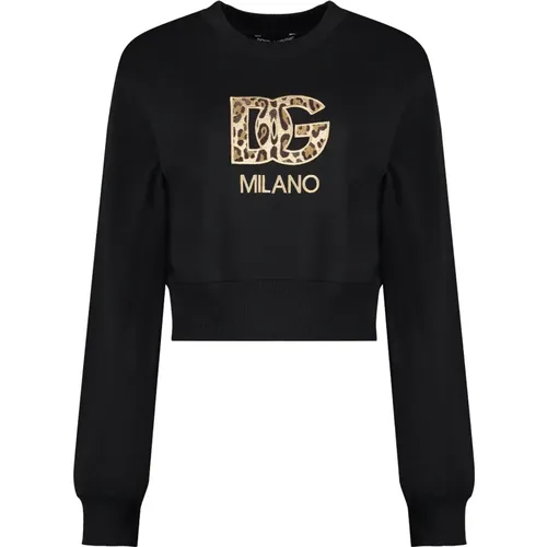 Baumwoll-Sweatshirt mit Logo-Detail - Dolce & Gabbana - Modalova