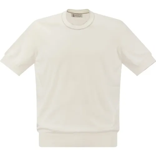 Sommer Baumwollstrick T-Shirt , Herren, Größe: XL - BRUNELLO CUCINELLI - Modalova