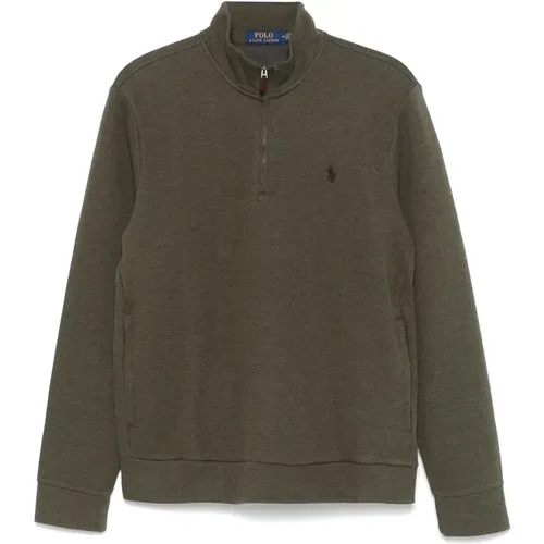 Blended cotton half-zip knitwear , male, Sizes: L, 2XL, M, XL - Ralph Lauren - Modalova