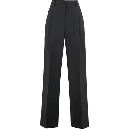 Wool Trousers with Wide Pleats , female, Sizes: 2XS - Burberry - Modalova