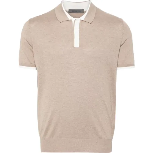 Casual Polo Shirt in Seide/Baumwolle , Herren, Größe: 3XL - Corneliani - Modalova