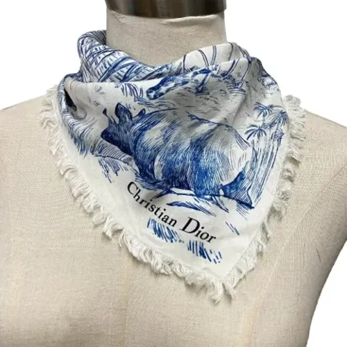 Pre-owned Silk scarves , female, Sizes: ONE SIZE - Dior Vintage - Modalova