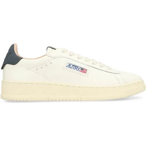 Leather Low-Top Sneakers with Contrasting Heel , male, Sizes: 10 UK, 7 UK - Autry - Modalova