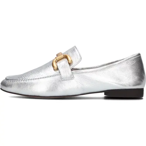 Silberne Loafers mit Ketten-Detail , Damen, Größe: 38 EU - Bibi Lou - Modalova