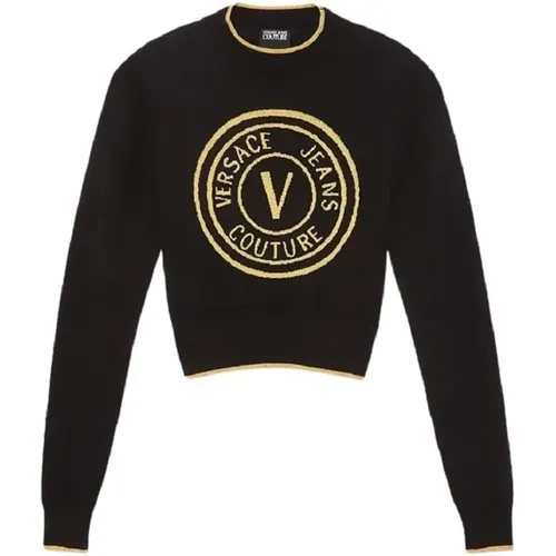 Schwarze Pullover , Damen, Größe: L - Versace Jeans Couture - Modalova