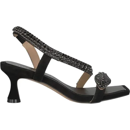 Snake Heel Sandals with Embellished Strap , female, Sizes: 5 UK, 6 UK - Alma en Pena - Modalova