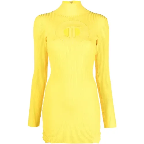 Gelbe Kleider mit Kreisförmigem Ausschnitt , Damen, Größe: XS - David Koma - Modalova