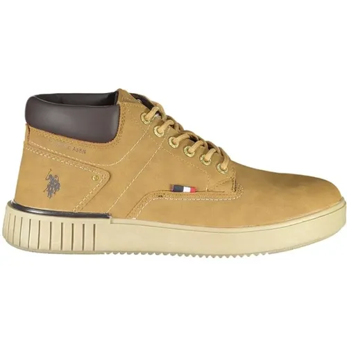 Elegant Lace-Up Boots with Contrast Details , male, Sizes: 9 UK - U.s. Polo Assn. - Modalova