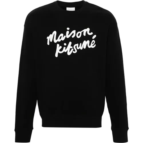 Comfort Sweatshirt with Handwriting Design , male, Sizes: M, S, L, XL - Maison Kitsuné - Modalova
