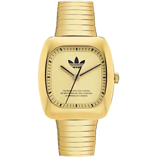 Retro Wave One Gold Stainless Steel Watch , unisex, Sizes: ONE SIZE - Adidas - Modalova