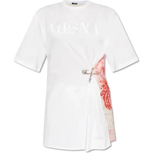 T-shirt with Barocco Sea pattern , female, Sizes: 2XS, XS - Versace - Modalova