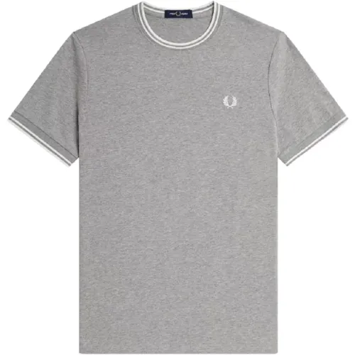 Classic Double Stripe T-shirt Grey , male, Sizes: M, XL, L, S - Fred Perry - Modalova