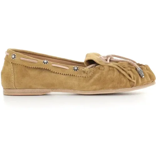 Fringed Moccasin Sandals , female, Sizes: 5 1/2 UK - Sartore - Modalova