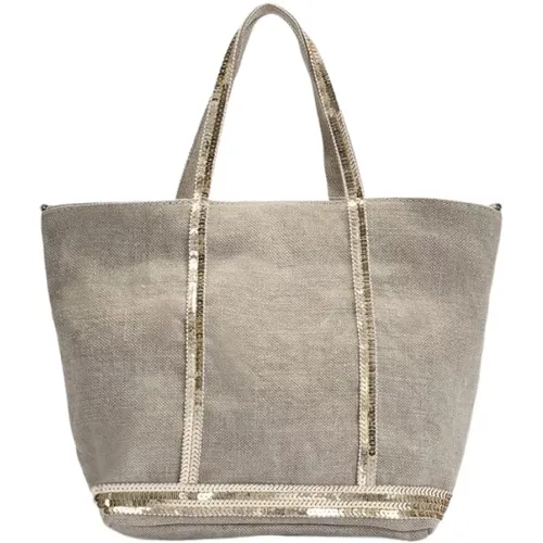 Small Linen and Sequins Bag Grey , female, Sizes: ONE SIZE - Vanessa Bruno - Modalova