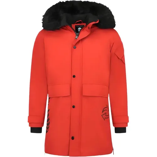 Winterjacke mit Kunstpelzkragen - Exklusive Winterjacken für Männer - Pi-9803R , Herren, Größe: XS - Enos - Modalova