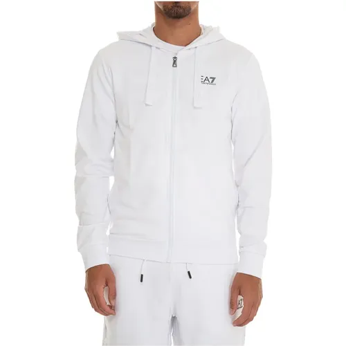 Reißverschluss Kapuzenpullover Logo Elastisch Frühling - Emporio Armani EA7 - Modalova