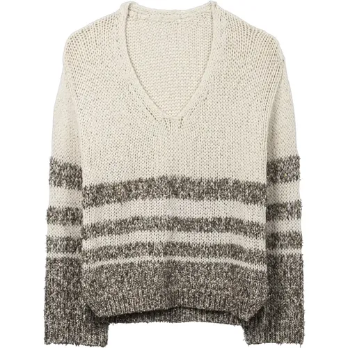 Cozy V-Neck Knitwear - Style 138832/5283 , female, Sizes: XL - LUISA CERANO - Modalova