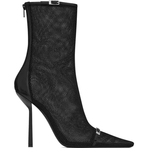 Chic Booties with Style , female, Sizes: 7 UK, 8 UK, 4 1/2 UK, 5 UK, 4 UK, 5 1/2 UK, 3 UK, 6 UK, 6 1/2 UK, 3 1/2 UK - Saint Laurent - Modalova