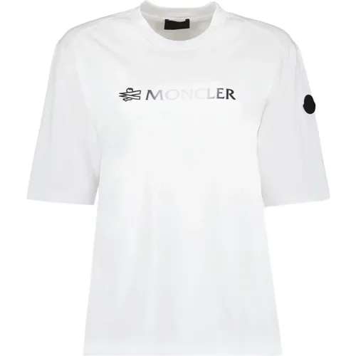 T-Shirt mit Doppellogo Moncler - Moncler - Modalova