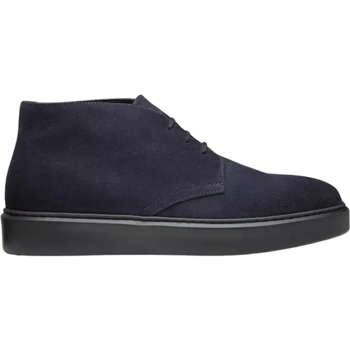 Blaue Wildleder-Stiefeletten mit Sneaker-Style Gummisohle , Herren, Größe: 40 EU - Doucal's - Modalova