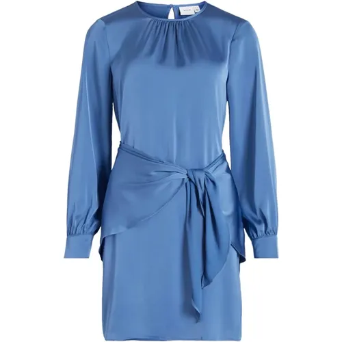 Hellblaues langärmeliges Kleid , Damen, Größe: S - Vila - Modalova