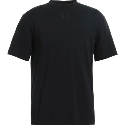 Schwarzes T-Shirt mit Flammenprint - 44 Label Group - Modalova