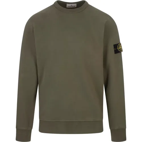 Mud-farbener Crew-Neck Sweatshirt , Herren, Größe: 2XL - Stone Island - Modalova