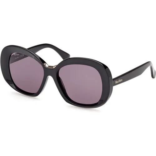 Edna Sonnenbrille Schwarz 01A , Damen, Größe: 55 MM - Max Mara - Modalova