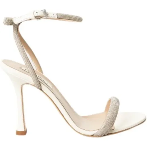Weiße Leder High Heel Sandalen , Damen, Größe: 35 EU - Ninalilou - Modalova