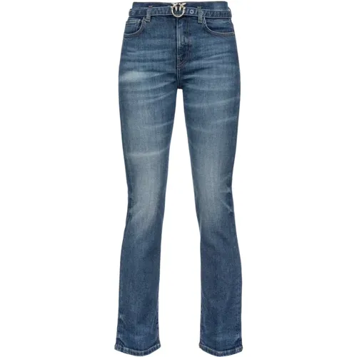 Bootcut jeans with Love Birds belt , female, Sizes: W31 - pinko - Modalova