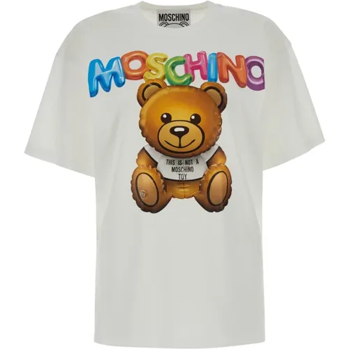 Casual Baumwoll T-Shirt , Damen, Größe: 2XS - Moschino - Modalova