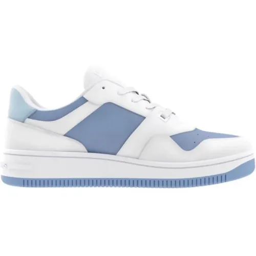 Retro Style Leder Sneakers , Damen, Größe: 40 EU - Tommy Jeans - Modalova