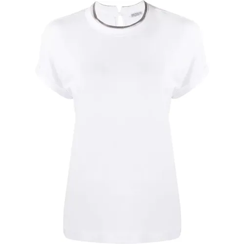 T-Shirts & Polos for Women , female, Sizes: M, L - BRUNELLO CUCINELLI - Modalova