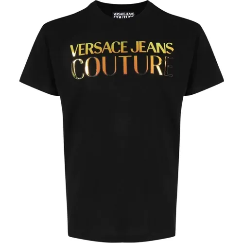 Schwarze T-Shirts , Herren, Größe: XL - Versace Jeans Couture - Modalova