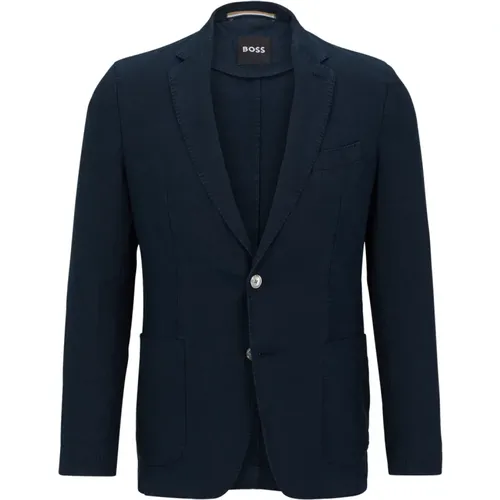 C-Hanry-D-232F linen jacket , male, Sizes: L, XL - Hugo Boss - Modalova