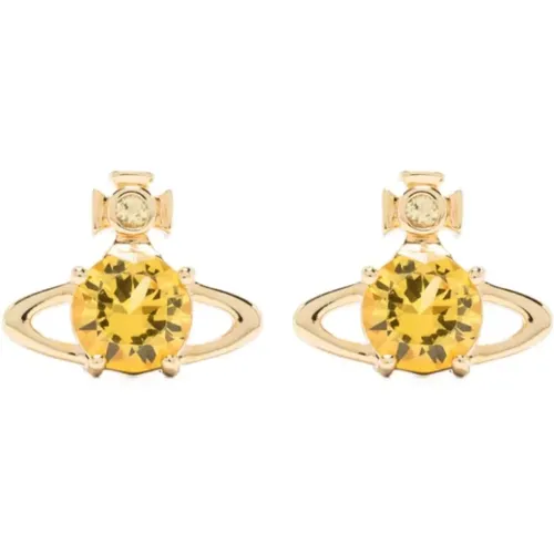 Gold Topaz Earrings , female, Sizes: ONE SIZE - Vivienne Westwood - Modalova