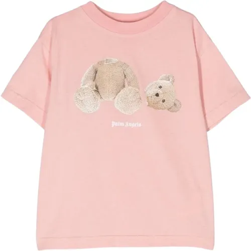 Blush Baumwoll-T-Shirt für Mädchen - Palm Angels - Modalova
